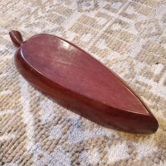 A 1960s 70's Leaf Shape mahogany mid modern tray - Picture 2 of 6